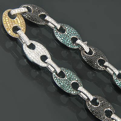 color diamond gucci link chain